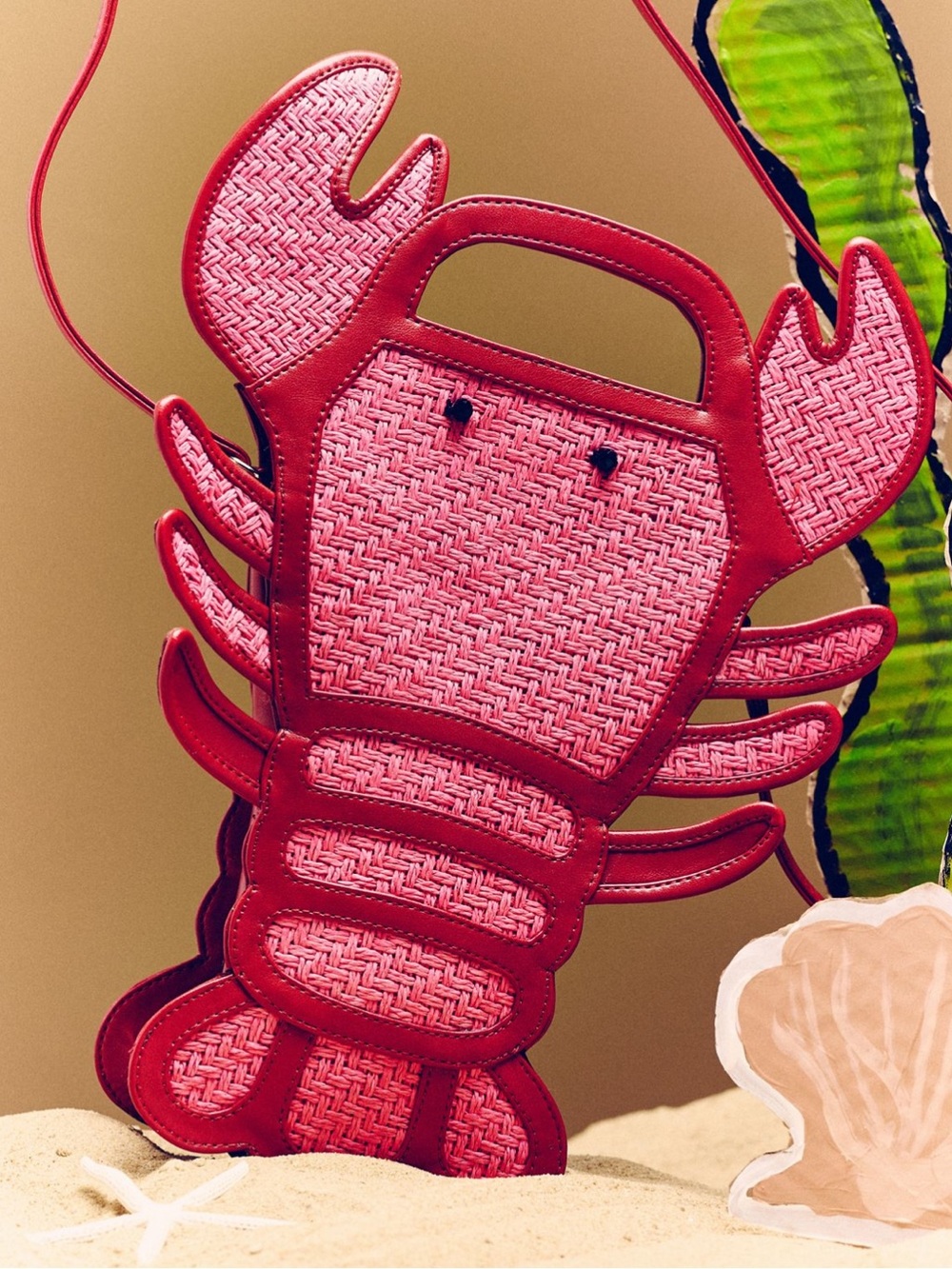Maeve Novelty Lobster Crossbody Bag - Pink/Red